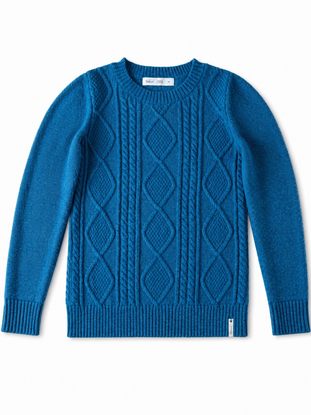 Woolrich Teal Cable Knit Sweater Small Cozy Wool Blend Pullover